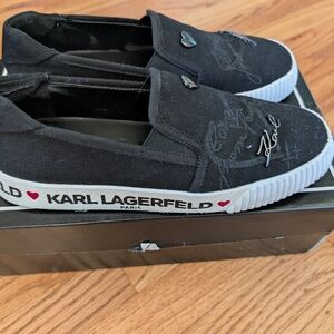 Karl Lagerfeld Black Slip-On Shoes